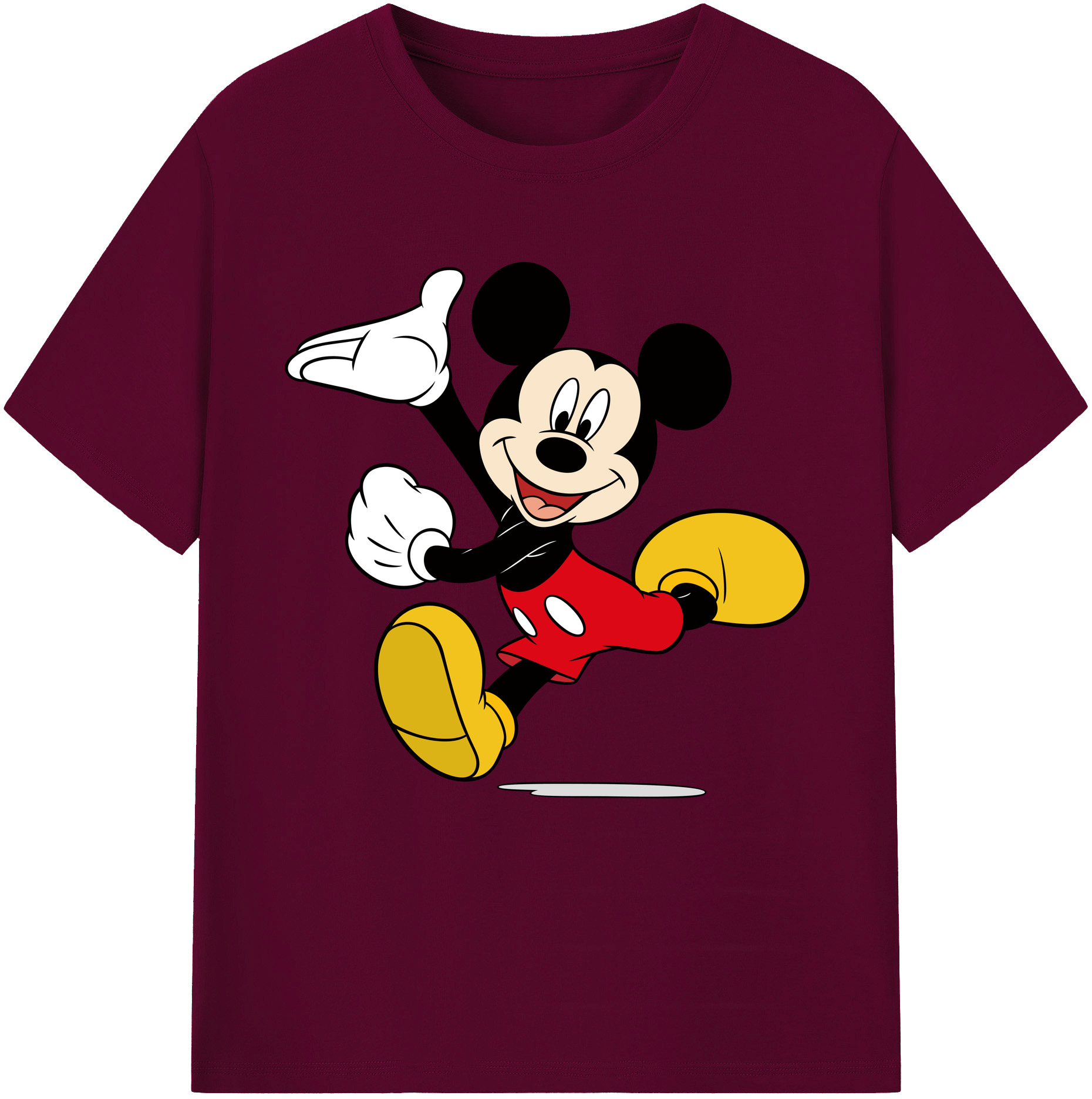 （画像用） ミッキーマウス Mickey Mouse レディースカジュアルプリントTシャツ（綿100％）